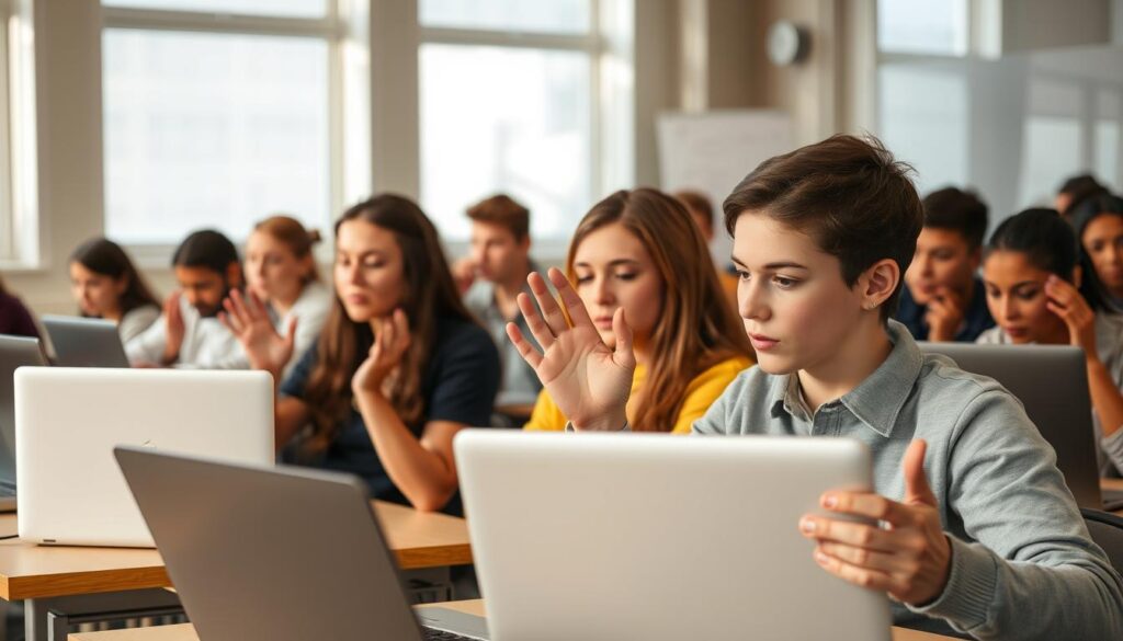 Deaf students online learning